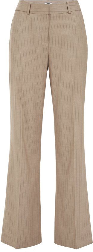 WE Fashion Dames wide leg pantalon met krijtstreep