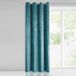 Eurofirany Pierre Rideau, velours, velours, pour salon, chambre, moderne, classique, œillets métalliques, 1 pièce, 215 g/m², turquoise clair, 140 x 250 cm