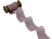 Furlanis - Crêpe franjeszijdeeffect, decoratief lint voor verpakkingen, geschenken, Italiaanse stof - donker poeder, 40 mm x 25 m