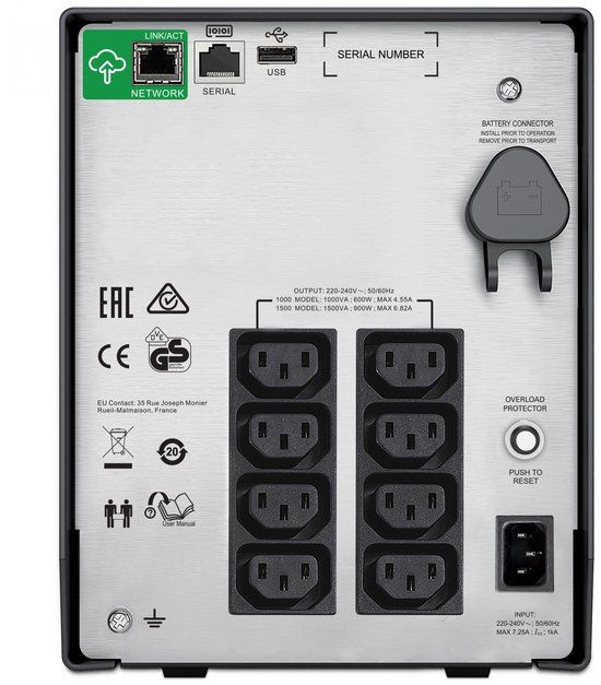 APC Smart-UPS SMC1000IC - Noodstroomvoeding - 1000VA - 8x C13 uitgang