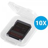 Selected by GSMpunt.nl GSMpunt B.V. 10 Pack Transparante SD Kaart Geheugenkaart Hoes Houder Opberg Box Doosje