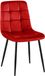CLP Antibes Eetkamerstoel - Zonder armleuning - Velvet - Fluweel/rood
