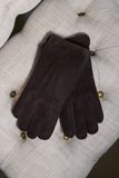 D'Arienzo Gants en peau de mouton marron foncé pour homme, Taille L(10)