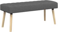 vidaXL - Kanaalgeplooide - Bank - Donkergrijs - 110 x 40 x 46 cm - Stof