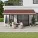 Maison Exclusive - Parasol manuel avec éclairage LED, marron, 600x300 cm