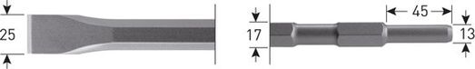 Rotec 6-kant Plattebeitel 25x450mm