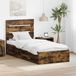 Prolenta Maison Exclusive - Bedframe in gerookt eikenhout en zilver, 75 x 190 cm, gemaakt van houtvezel