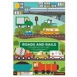Petit Collage Stickerboek - Roads & Rails