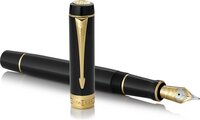 Parker Duofold Centennial vulpen | Zwart en Goud | Medium penpunt | Zwarte inkt | Premium geschenkdoos