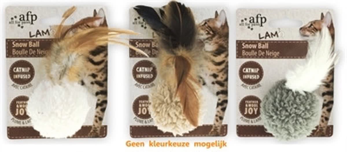 All For Paws AFP Lambswool-Snow Ball Catnip - Cat Toy
