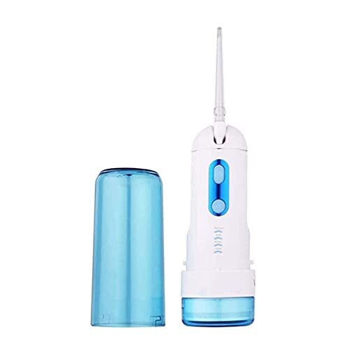 SMSOM Waterflosser 4 reinigingsmodi en 5 Jet Tips, draadloze tandheelkundige mondirrigator, IPX7 waterdicht, oplaadbare waterdichte tandreiniger voor thuis en op reis (kleur: blauw)