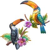 Tuokiuhn Metalen Toekan Wall Decor Tropische Vogel Outdoor Art