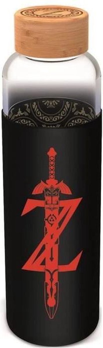 Anders Fles - STOR - The Legend of Zelda - Glas met siliconen hoes - Herbruikbaar - 585 ml