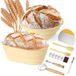 Ensemble de démarreur de levain - Bannetons à pain - 2 pièces - Rond et ovale - Silicone - Pliable - Lavable - Beige