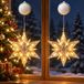 OEM Bol LED-sneeuwvloklampjes voor ramen, 2 stuks, met timer, warm wit licht