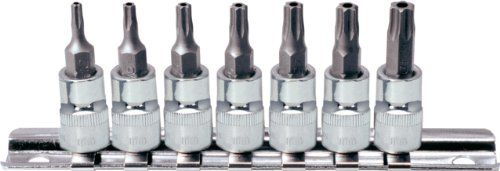 KS Tools 1/4" CHROMEplus Bit-dopsleutelset Torx, met boring, 7-dlg, TB10-TB40