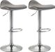 CLP Shanghai Set de 2 tabourets de bar - Réglable - Avec repose-pieds - Tissu - gris clair/chrome