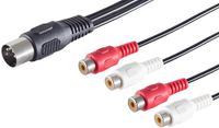 1aTTack.de 0,2 m 5-pins DIN-stekker naar 4 RCA-aansluitingen Audioadapterkabel