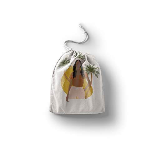Bonamaison Bedrukte katoenen tas met trekkoord - 20 x 30 cm