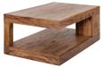 Gradi Table basse GRADI 90 cm en bois de Sheesham massif - Table basse rectangulaire avec rangement