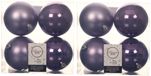 Decoris Grandes boules de Noël - 16 pièces - Lilas Violet - 10 cm - Plastique