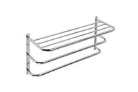 Croydex QM261841 Verchroomd zacht stalen wandhanddoekenrek en extra rails, 21,5 x 63 x 30 cm