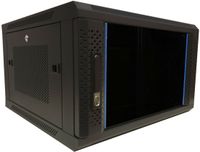 DSIT 6U wandkast met glazen deur - geperforeerde zijpanelen 600x600x368mm (BxDxH) - serverbehuizing - serverrack - serverkast - 19 inch