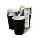 GREENBOX Organische papieren bekers, wegwerpservies, drinkbekers, papieren bekers, composteerbare en biologisch afbreekbare bekers, zwarte, onbedrukte milieuvriendelijke koffiemok, 50 stuks, 300 ml