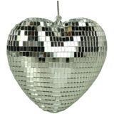 HD Collection décoration de sapin - Cœur-disco 3.5cm en plastique, couleur argent 1 pièce