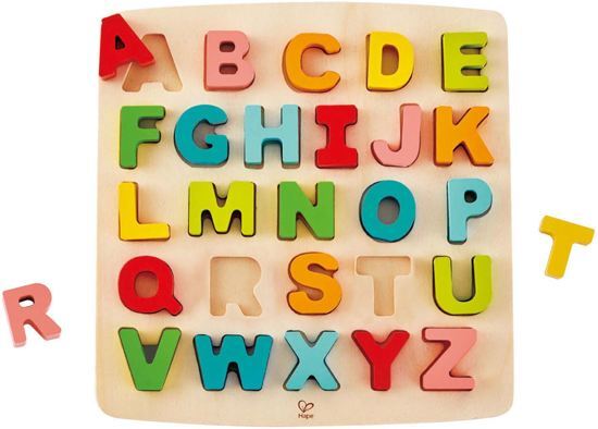 hape puzzel met grote letters