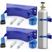 TECWAP 2 stuks propaantankhouder, cilinder, wandmontage, beugel, gascilinderbeugel, duurzame ABS-gasfles met schroeven en veiligheidsketting, ondersteund, 10-30 cm, voor cilinderpakket van 2 (blauw)
