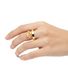 Calvin Klein Bague pour femme, intemporelle, avec pendentif cube, en acier inoxydable doré (réf. KJ3HJR10010)