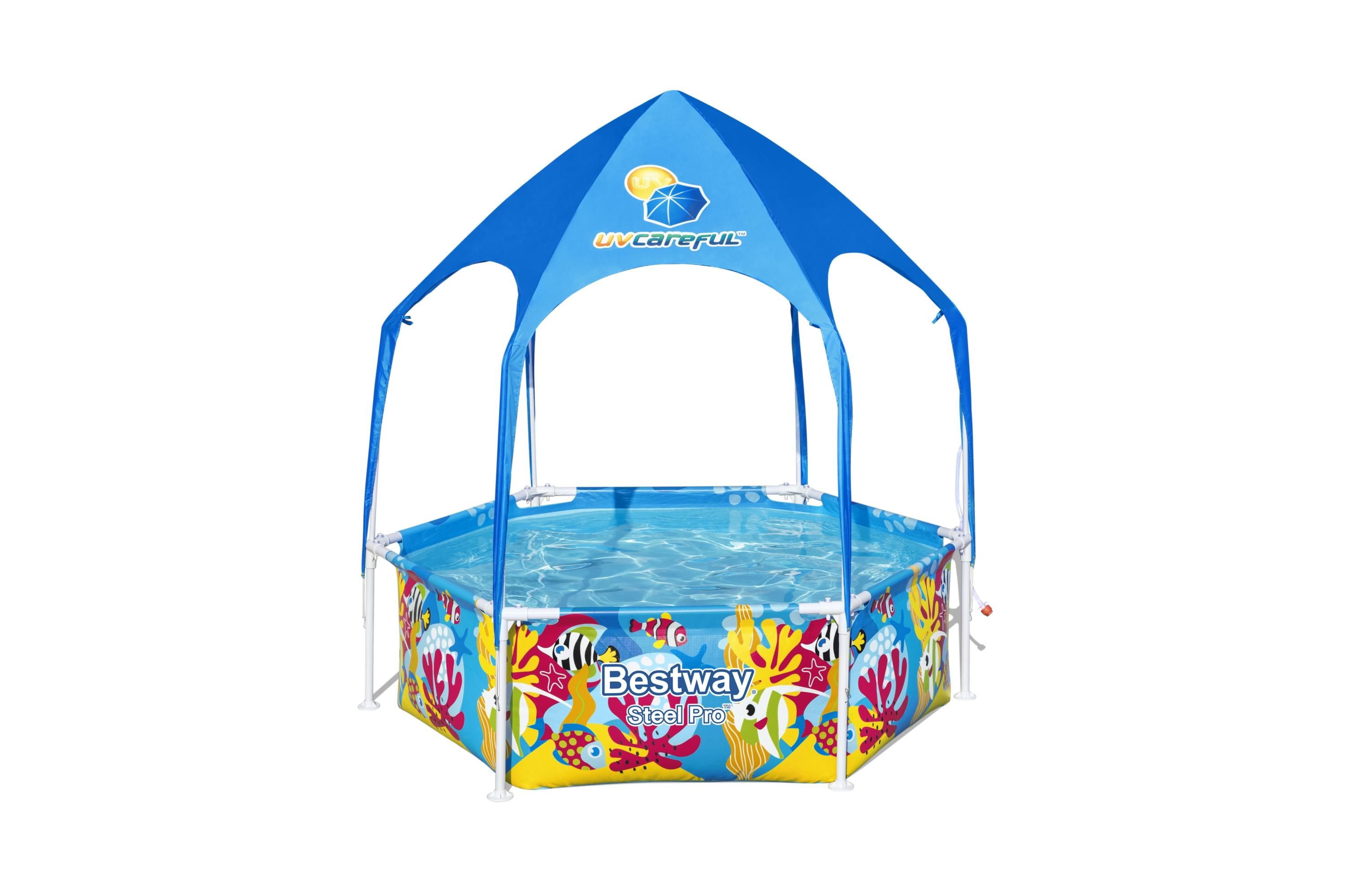Bestway Steel Pro UV Careful Splash-in-Shade Round Above Ground Pool 1.83m x 51cm