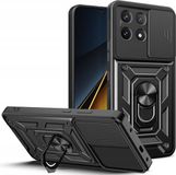 Techsuit Hoesje geschikt voor Xiaomi Poco X6 Pro - Camshield Back Cover - Zwart