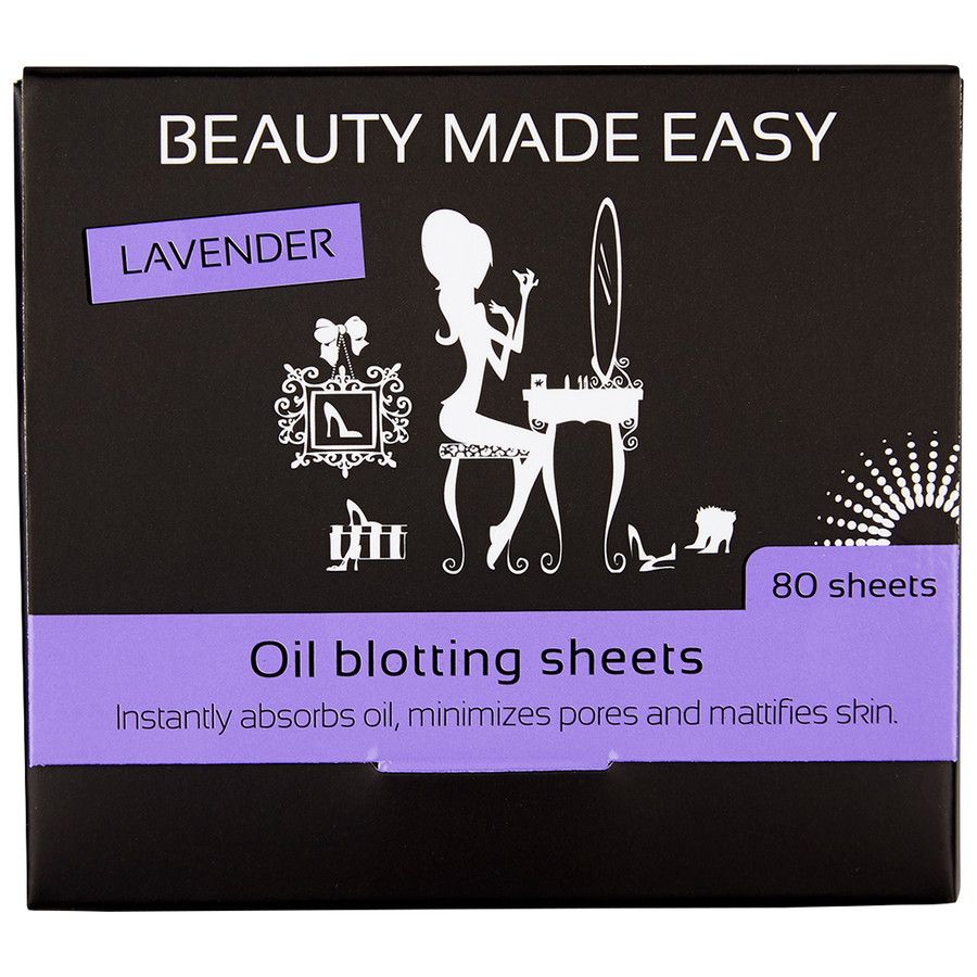 Beauty Made Easy Oil Blotting Sheets Lavender - 5712514010059