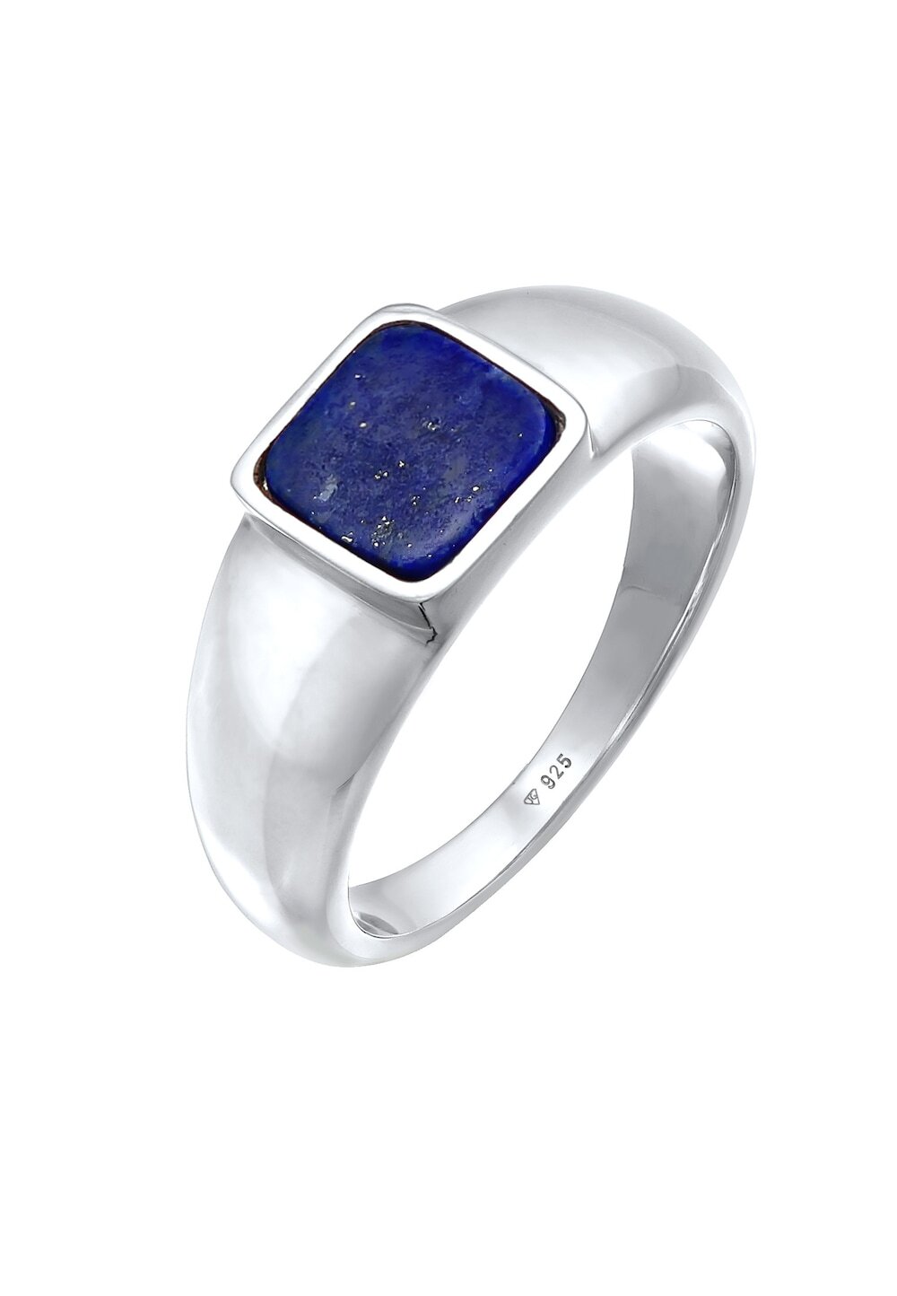 KUZZOI KUZZOI KUZZOI Ring Heren zegelring Vierkant Basis Robuust Blauw met Sodaliet in 925 Sterling Zilver Ringen