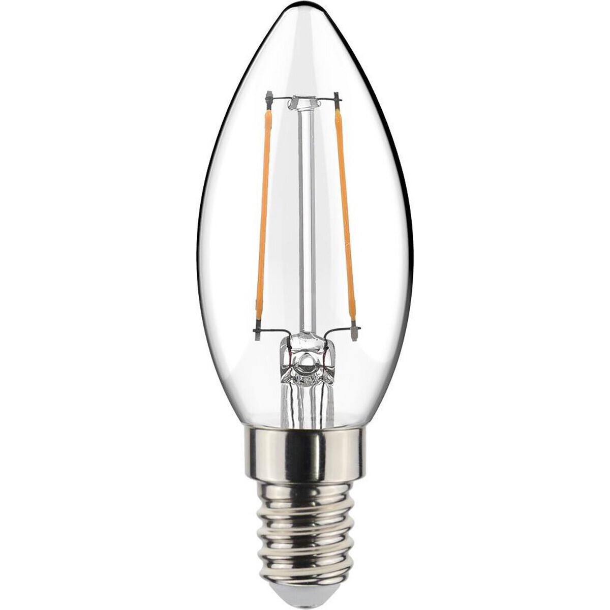 BES LED LED Lamp - Filament - Sanola Syno - 2W - E14 Fitting - Warm Wit 2700K - Transparent Helder - Glas