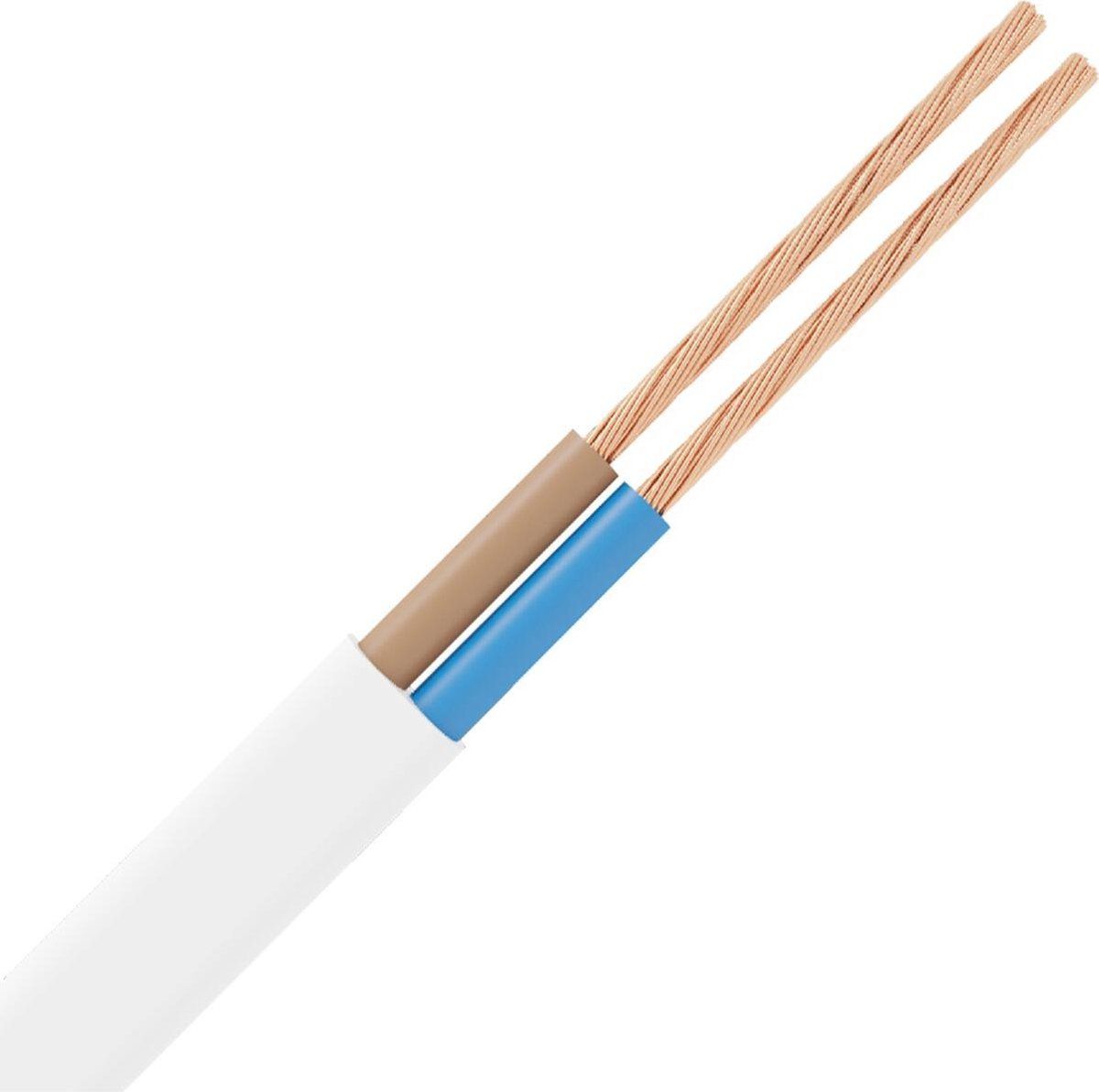 Qualu Stroomkabel - 2x0.75mm - 2 Aderig - 50 Meter - Wit