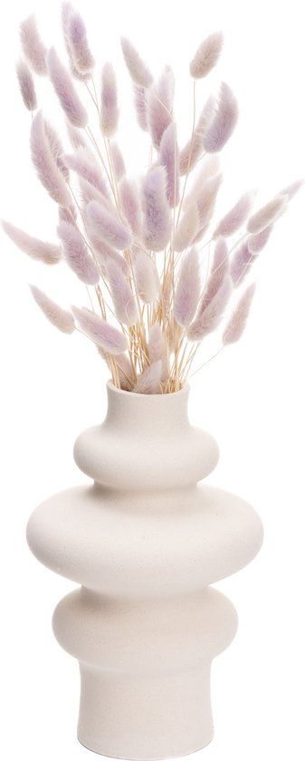 Merkloos QUVIO Vaas - Keramiek vaas - 21 cm - Beige