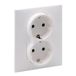 LEGRAND SEANO 2-voudig geaard stopcontact met verhoogde contactbeveiliging, steekklemmen, 16 A, 250 V, kleur: ultrawit, 765125