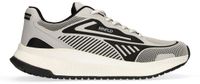 Manfield - Heren - Grijze leren sneakers - Maat 44