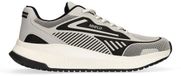 Manfield - Heren - Grijze leren sneakers - Maat 44