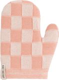 Knit Factory Ovenwant Block - Hittebestendige ovenhandschoen - keukenhandschoen - Gemaakt van 50% katoen & 50% acryl - Slijtvast - Ecru/Apricot