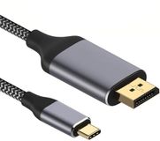 Allteq USB C naar DisplayPort kabel - 3840 x 2160 (60Hz) - Nylon mantel - Grijs - 3 meter