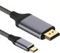 Allteq USB C naar DisplayPort kabel - 3840 x 2160 (60Hz) - Nylon mantel - Grijs - 3 meter