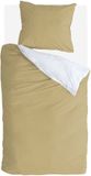 Byrklund Dekbedovertrek Side Way - 140x220 - 100% Katoen - Okergeel / Wit