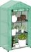 Serre - Serre de jardin - 3 étagères métalliques - Porte à enroulement - Étanche - Vert