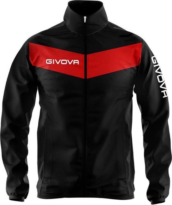 Givova Rain Sports Jacket - Nero-Rosso - 3XL - Unisex