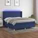 Maison Exclusive - Lit boxspring avec matelas et éclairage LED, bleu, 180x200 cm, textile