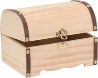 Glorex Hobby Houten Schatkistje met Sluiting en Deksel - Lichtbruin